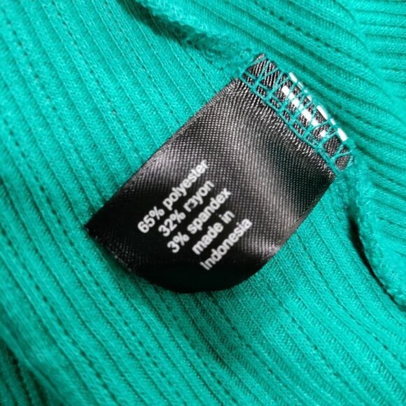 NWT Lane Bryant Peplum Babydoll Tunic Top Waffle Knit Green Womens Plus 26/28 - Picture 9 of 11